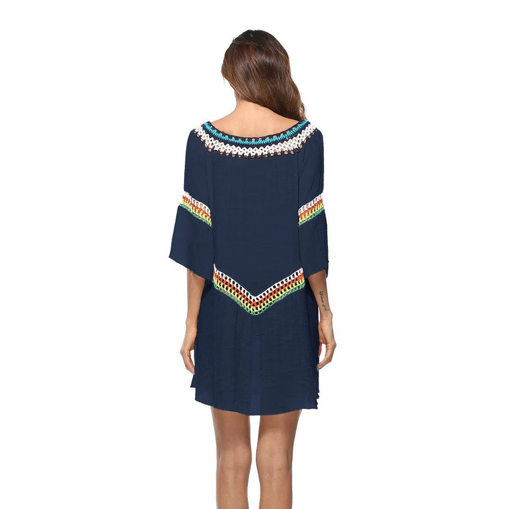 Crocheted ethnic style sun protection clothing in free size with four colour options