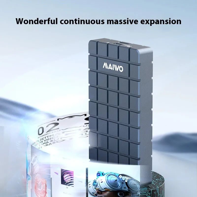 USB4 hard disk enclosure aluminium alloy case for M.2 NVMe SSDs measuring 50x118x13mm