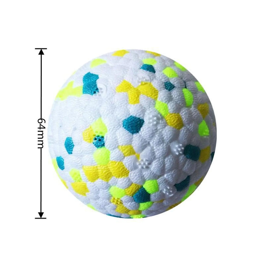 Dog Molars pet toy ball in green, a bite resistant ETPU interactive fetch ball for dogs with corn grain texture