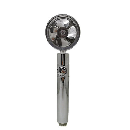 High-pressure handheld shower nozzle with cotton filter and stop button in various colours