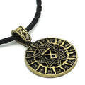 Lunavin ODing logo pendant necklace on antique silver snake bones chain with Nordic myth design.