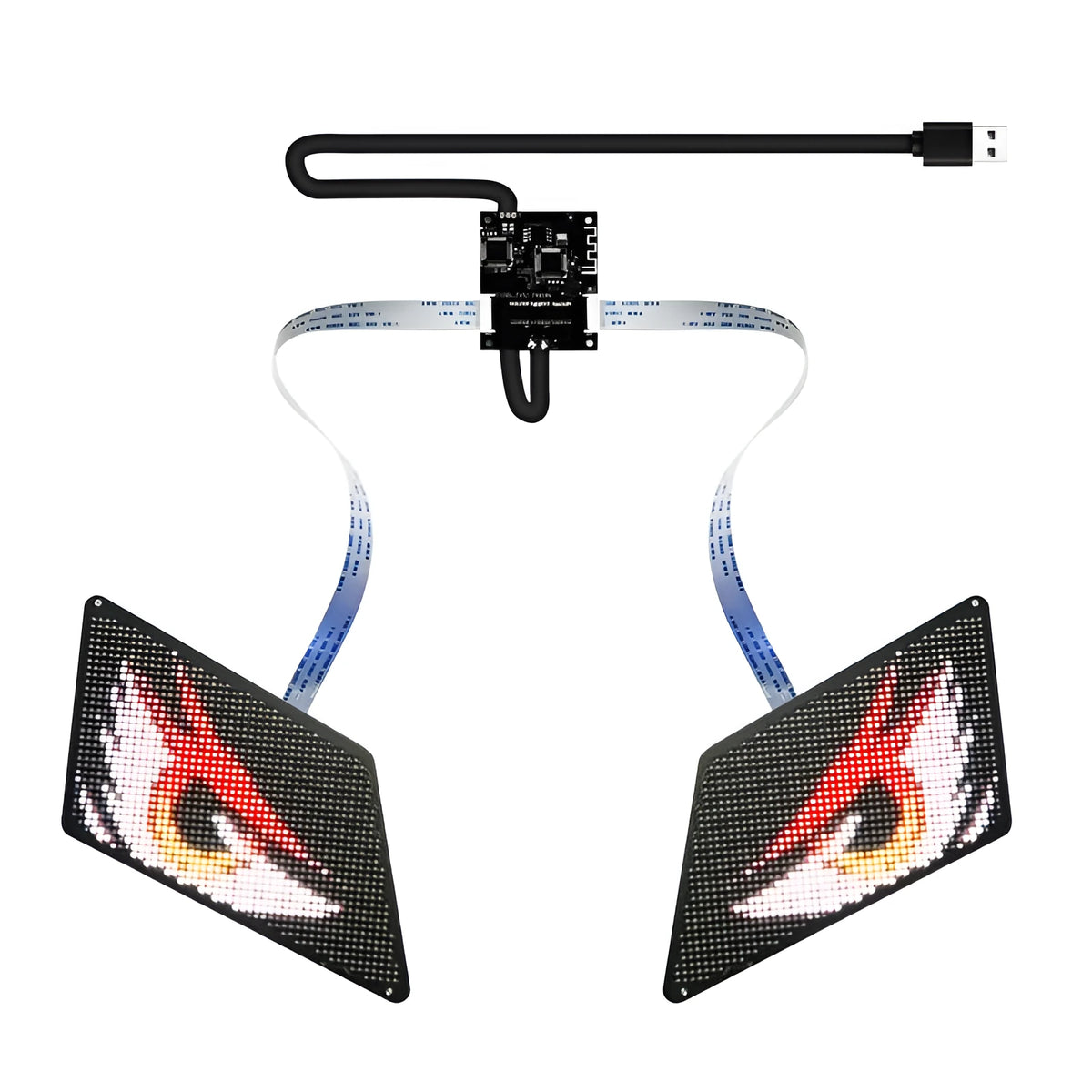 LED devil eye advertising backpack smart with luminous display screen in full colour 13x3.7cm nylon construction