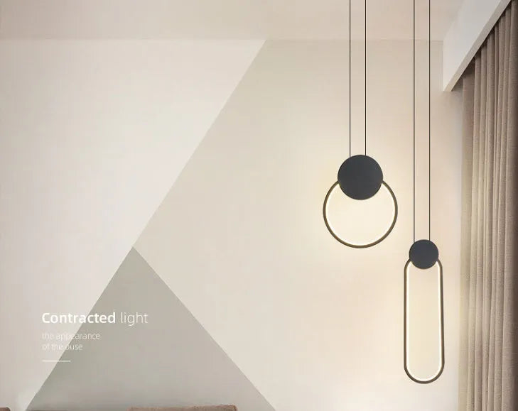 Modern simplicity black chandelier bedside bedroom light for 220V use