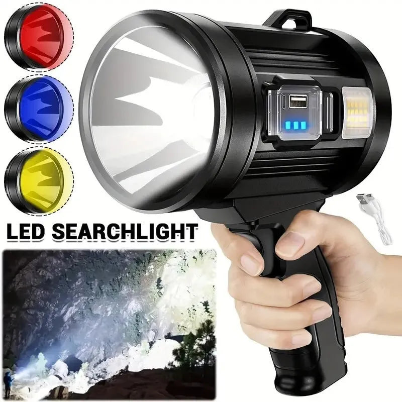 Emergency solar portable rechargeable light with ABS housing, 4500mAh battery, and bracket in W5113 colour