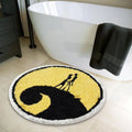 Square Christmas carpet with festive printed pattern on polyester fibre material
