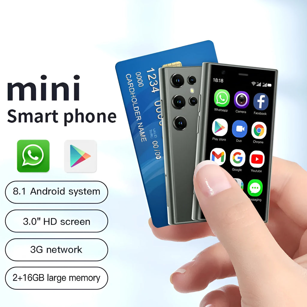 S23PRO & XS15 mini smartphone in black, green, or pink purple with a 3-inch screen.