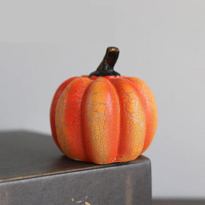 Realistic resin pumpkin lantern with LED lights, perfect for Halloween decor and celebrations