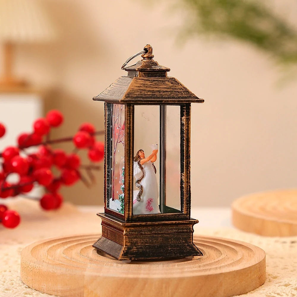 Christmas Santa Claus LED night light battery-powered hanging lantern for festive decoration