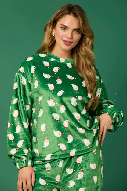 Women's 2024 flannel pajama sets in festive designs with long sleeves
