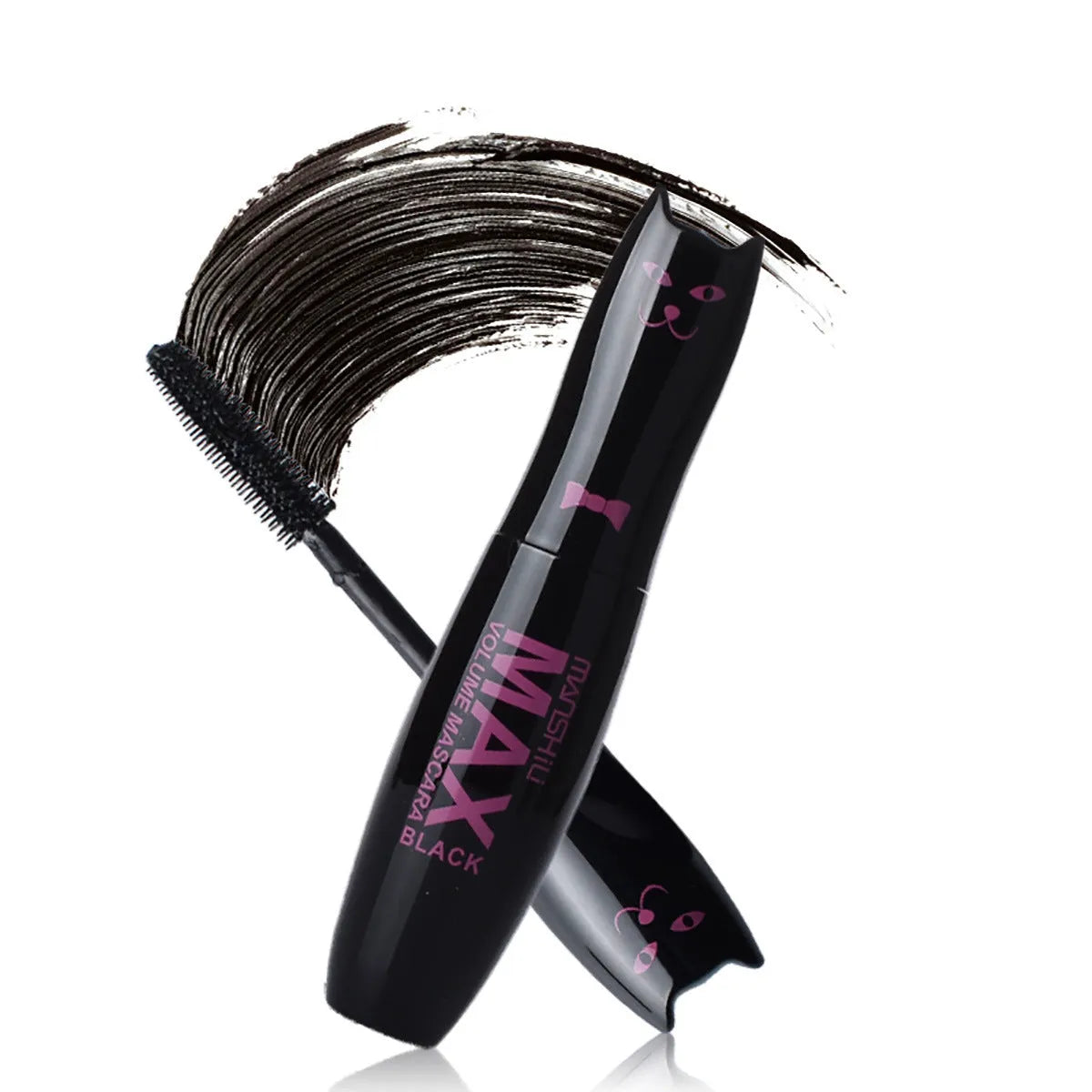 Cat Series mascara black tube with brush and black box packaging