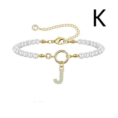 2024 personalised initial pearl bracelet for women with toggle clasp