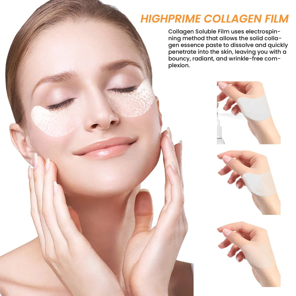 Collagen water-soluble facial mask with hyaluronic acid for 15-20 minute hydrating treatments