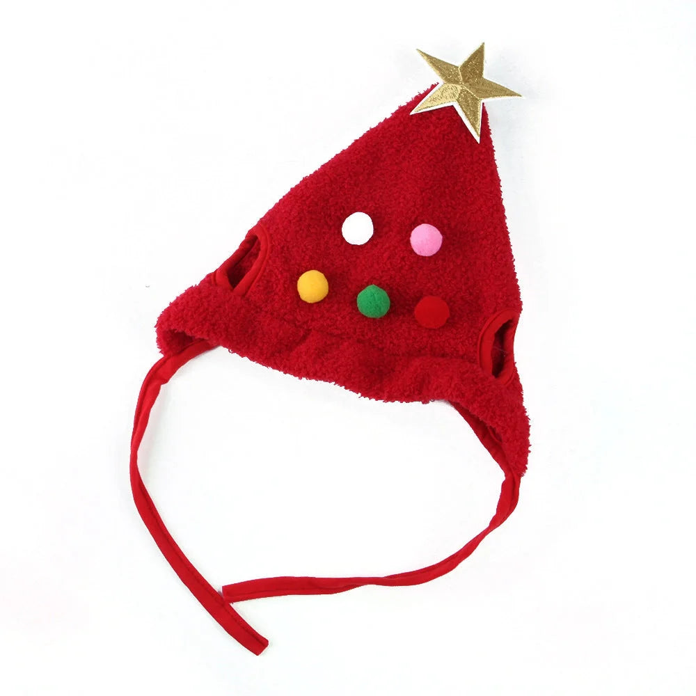 Christmas pet costume with velvet fabric and festive antlers