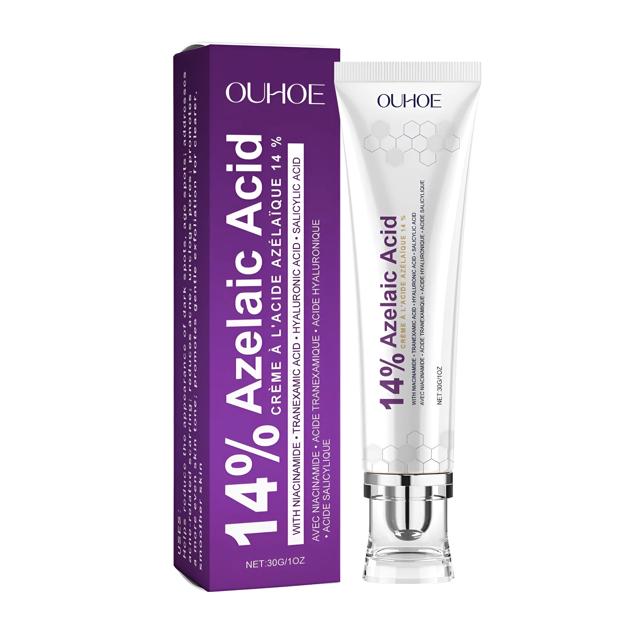 30g jar of nicotinamide and hyaluronic acid face cream for soothing and moisturising.