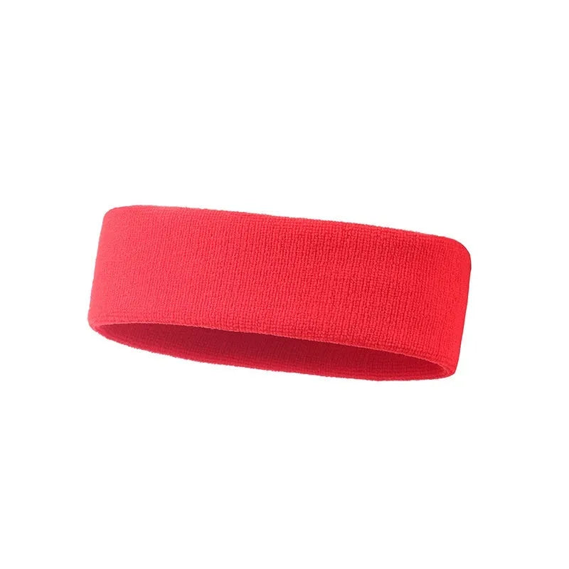Solid colour elastic sports sweat band with widening design for forehead sweat management during exercise