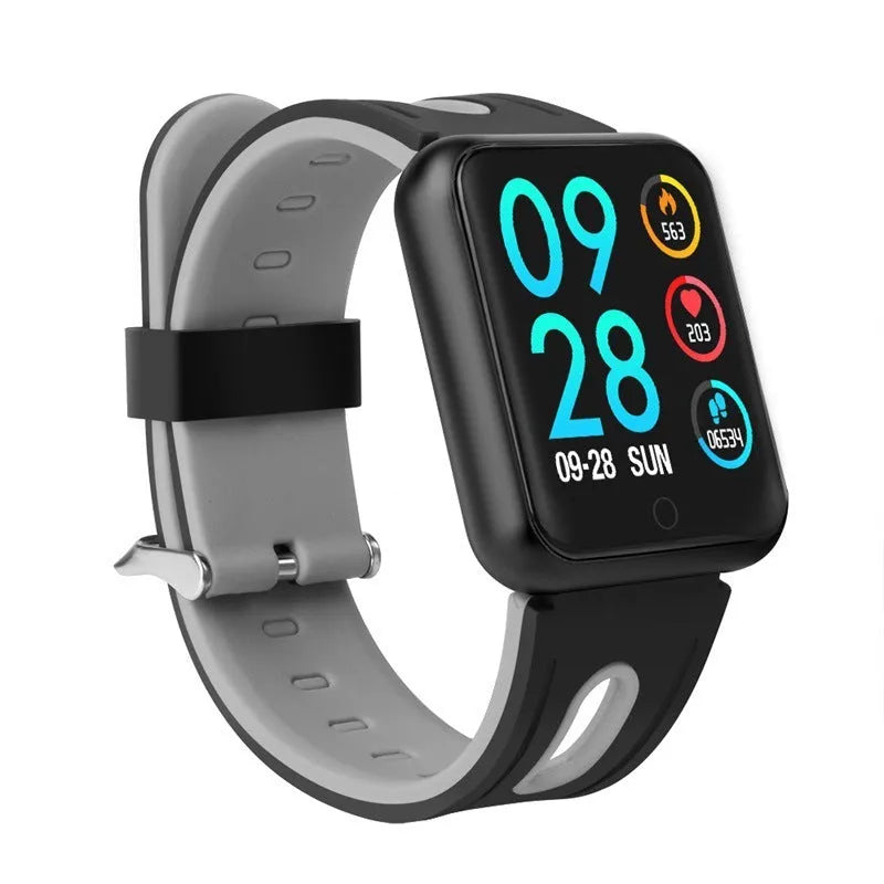 Smart bracelet with 1.3-inch touch screen, silicone wristband, alloy case, heart rate and blood pressure monitoring display