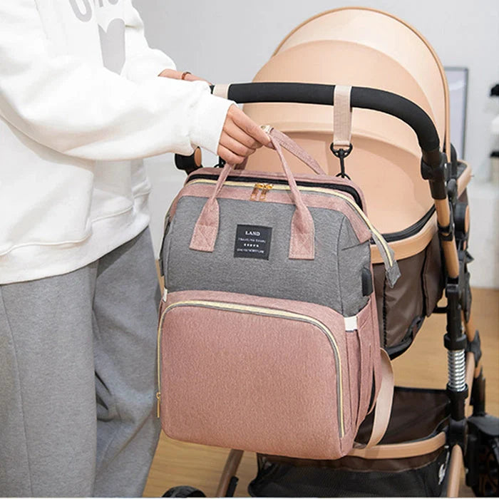 New Mummy Baby Crib Backpack in various colours with insulated milk storage compartment