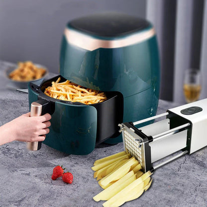 Electric French Fry Cutter with Stainless Steel Blades for Cutting Potatoes, Carrots, and Other Vegetables