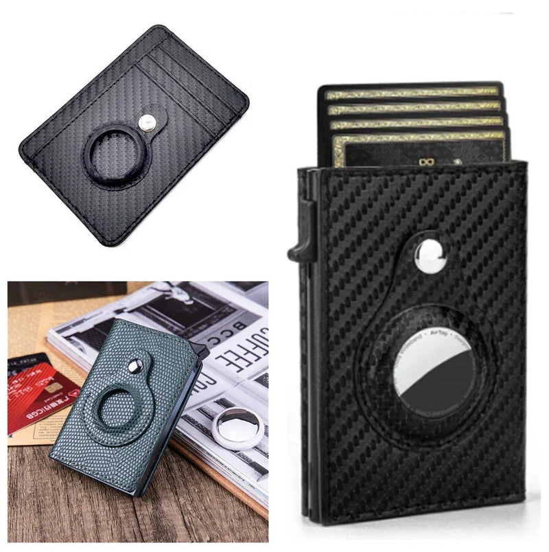 Stylish RFID-Blocking Leather Card Wallet for Men