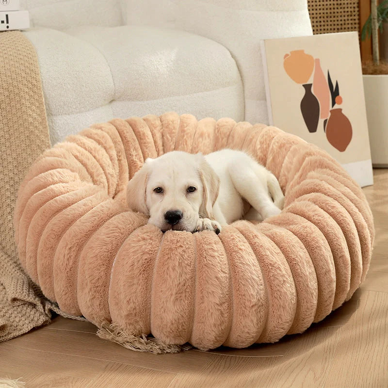 Round plush pet kennel for dogs in various colours and sizes