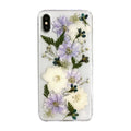 Soft TPU iPhone case with blue and purple dried flower basket design for multiple models.