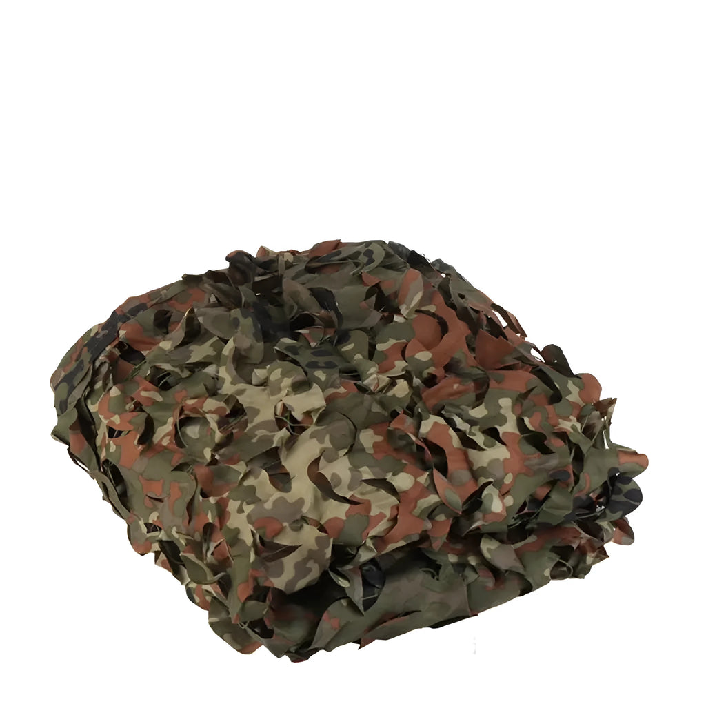 Green camouflage net cover for camp, showing different pattern options for military and sunshade use.