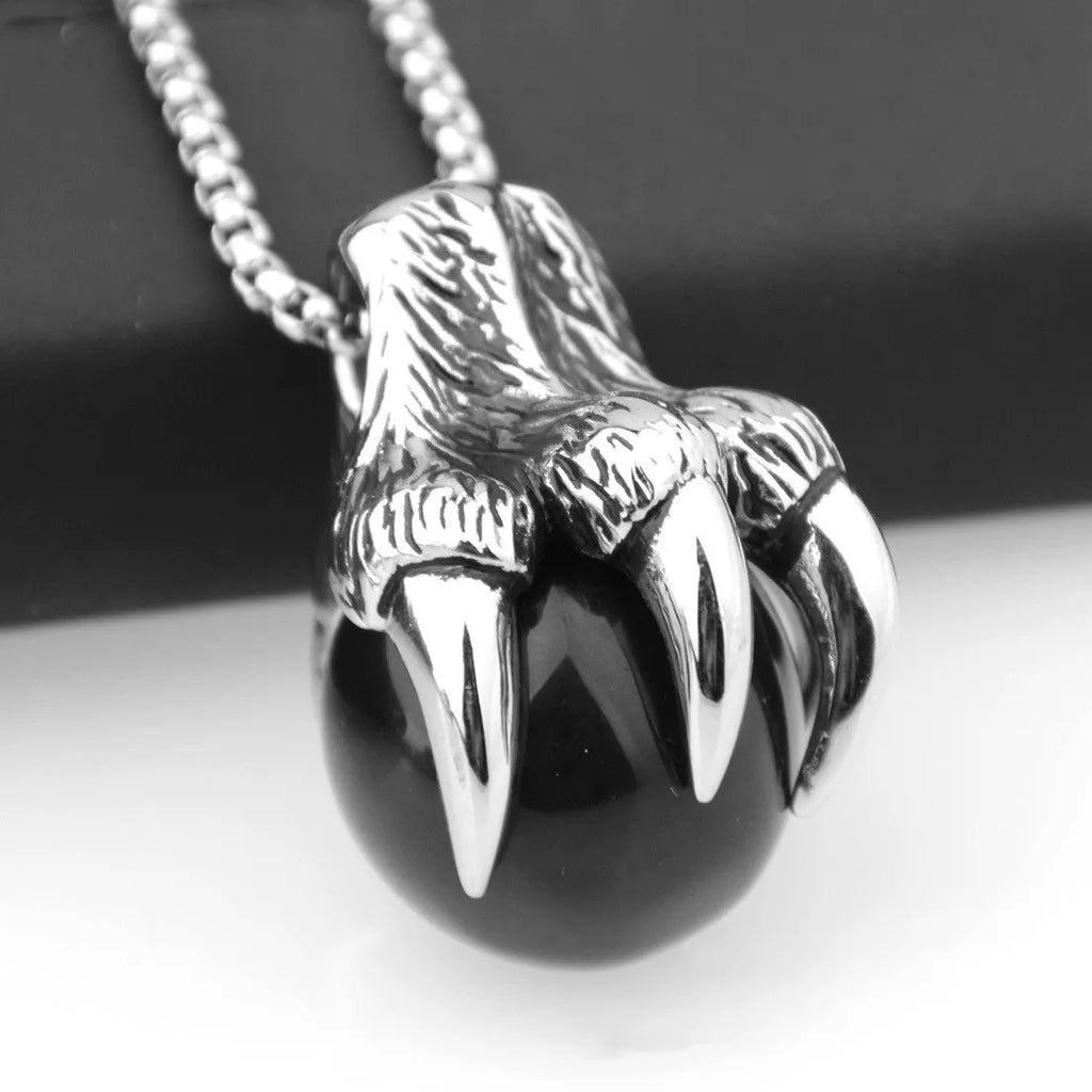Stainless steel men's pendant with zodiac animal motif, 65g weight, steel colour finish, no chain