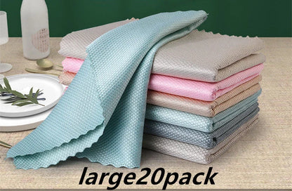 Microfiber dish cloth set for kitchen cleaning, available in multiple sizes and colours