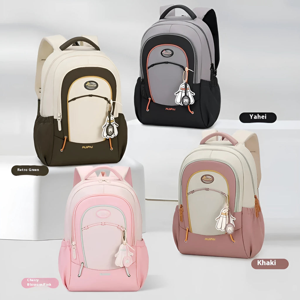 Leisure travel backpack with curved shoulder straps in cherry blossom pink colour