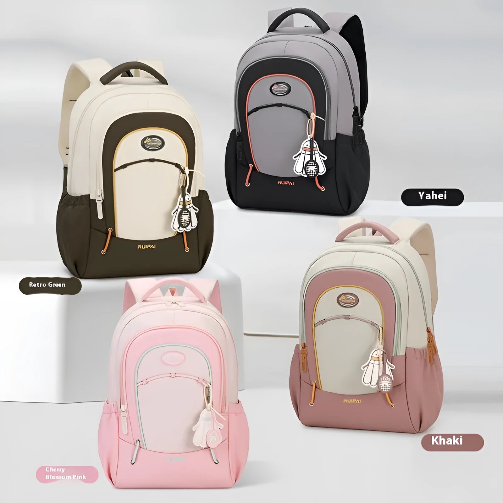 Leisure travel backpack with curved shoulder straps in cherry blossom pink colour