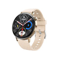 Bluetooth call smartwatch with 1.32 inch round screen and black TPU sport strap on wrist
