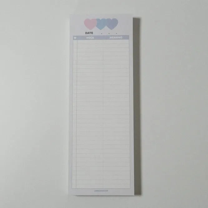 Vertical English words learning notepad in B5 half size with double-sided printing
