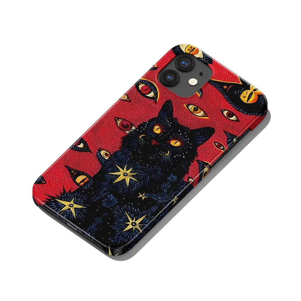 Retro cat eye design iPhone case in hard shell with European American vintage styling