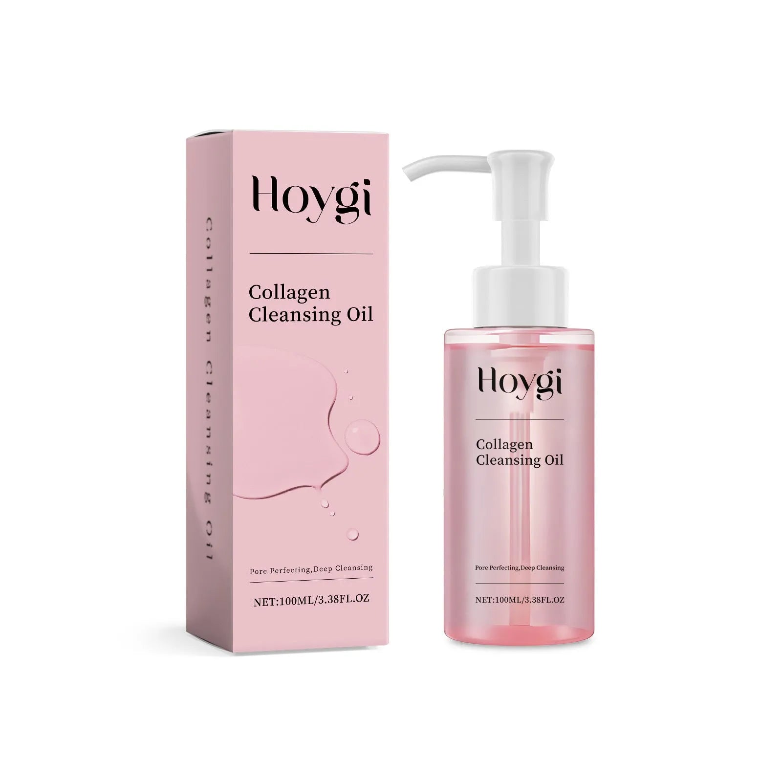 100ml bottle of collagen cleansing oil with jojoba and grape seed oil for makeup removal.