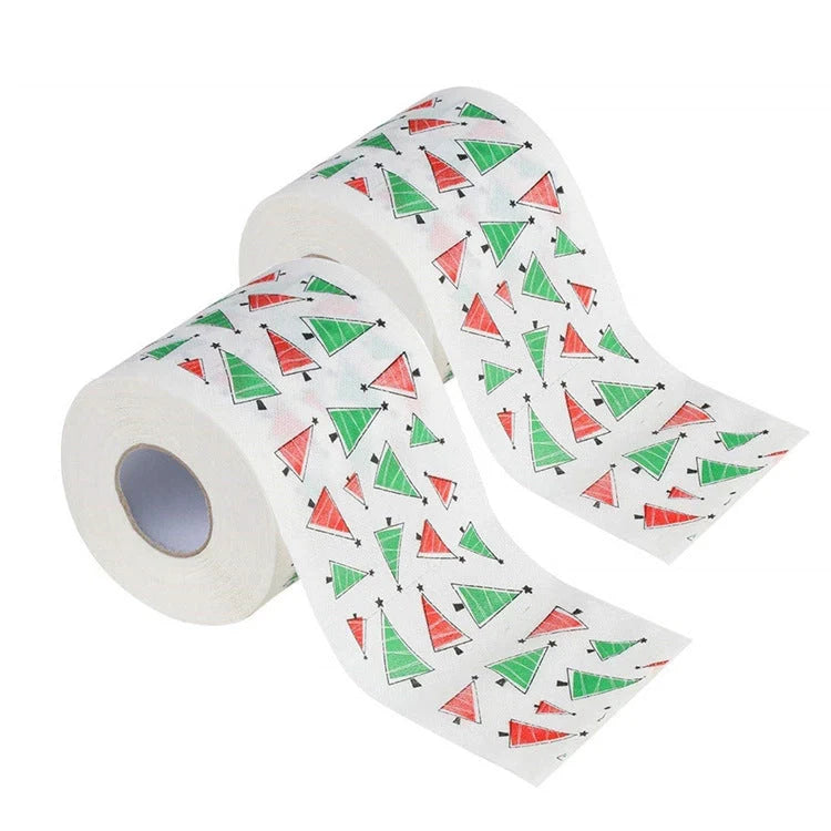 Festive Christmas toilet roll paper with Santa Claus design