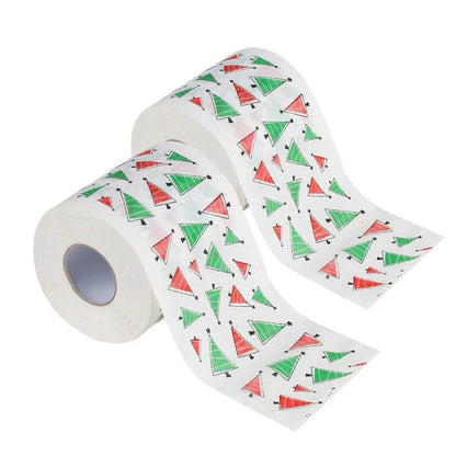 Festive Christmas toilet roll paper with Santa Claus design