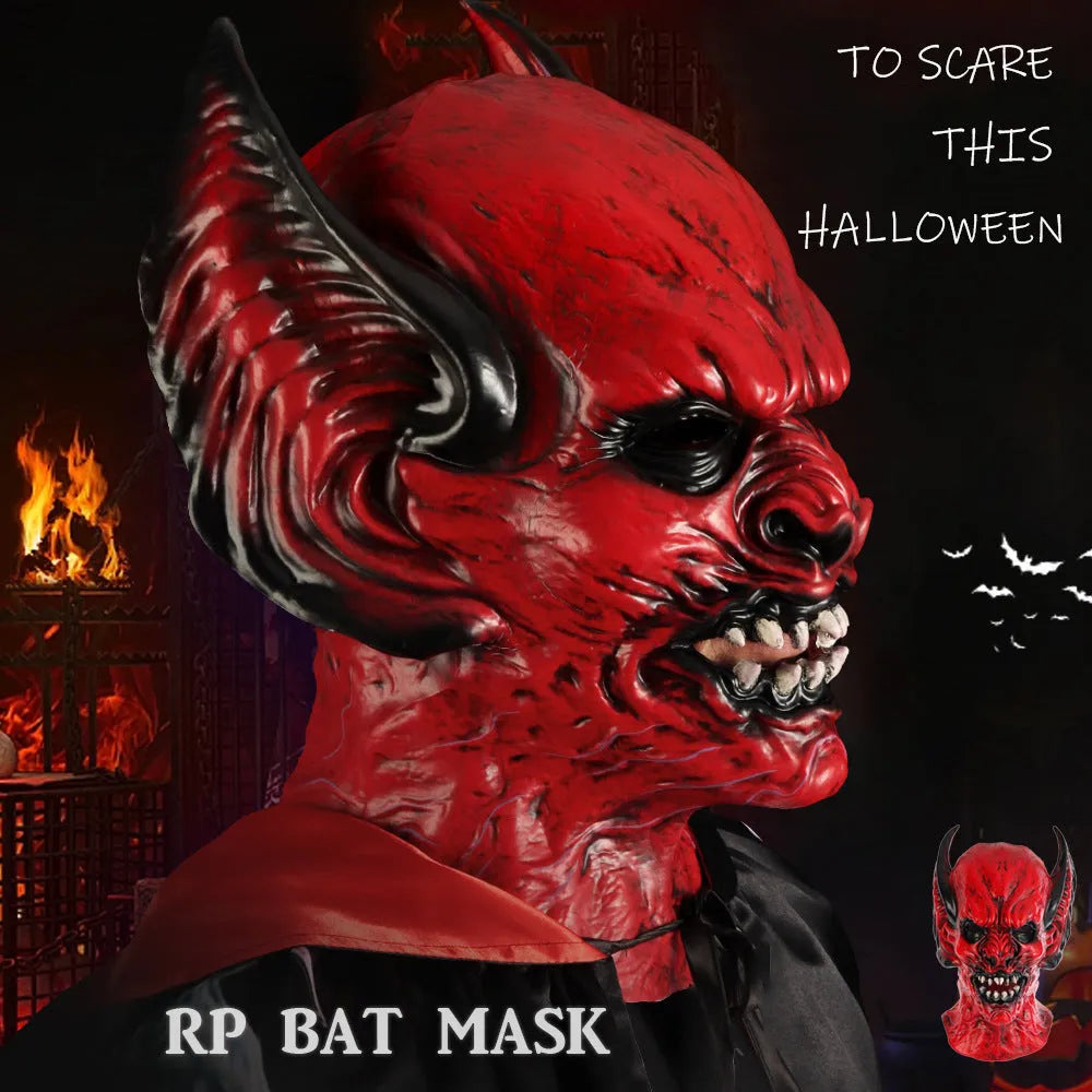 Red bat head cover horror mask made from RP foam for Halloween and party events