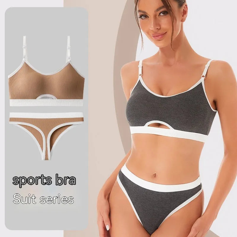 Women's sports underwear vest with underwired tube top and contrast colour back design