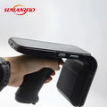 SLP-05 handheld Android UHF RFID scanner with integrated fingerprint reader and barcode scan window.