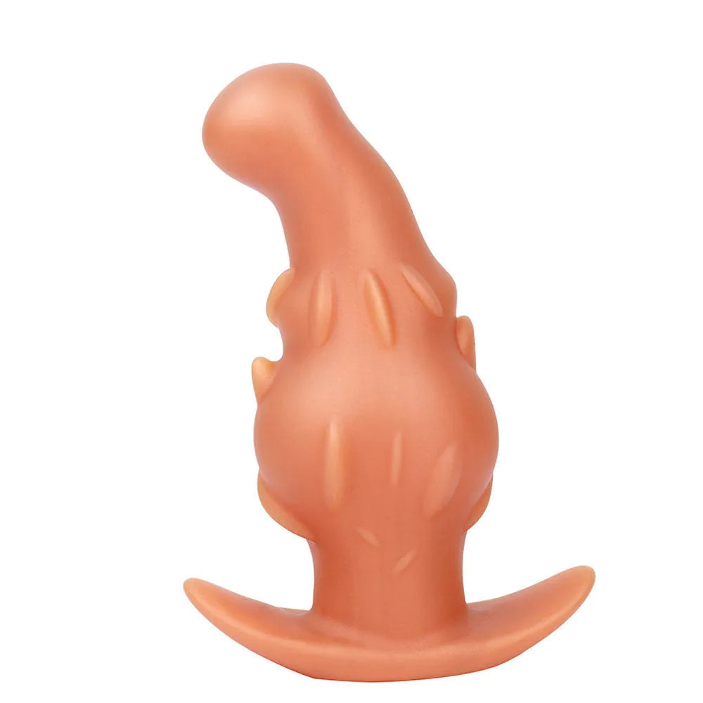 Liquid silicone masturbator in purple, gold, or black available in sizes S, M, L, XL