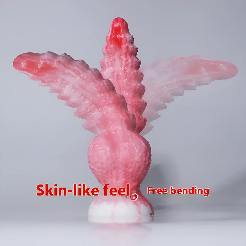 Pink platinum silicone women's masturbation device with realistic penis shape
