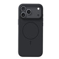 Black matte frosted MagSafe protective case for iPhone 17 Pro Max showing camera cover.