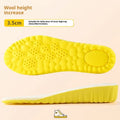 Fleece lined winter height increasing insoles in three lift heights on white background