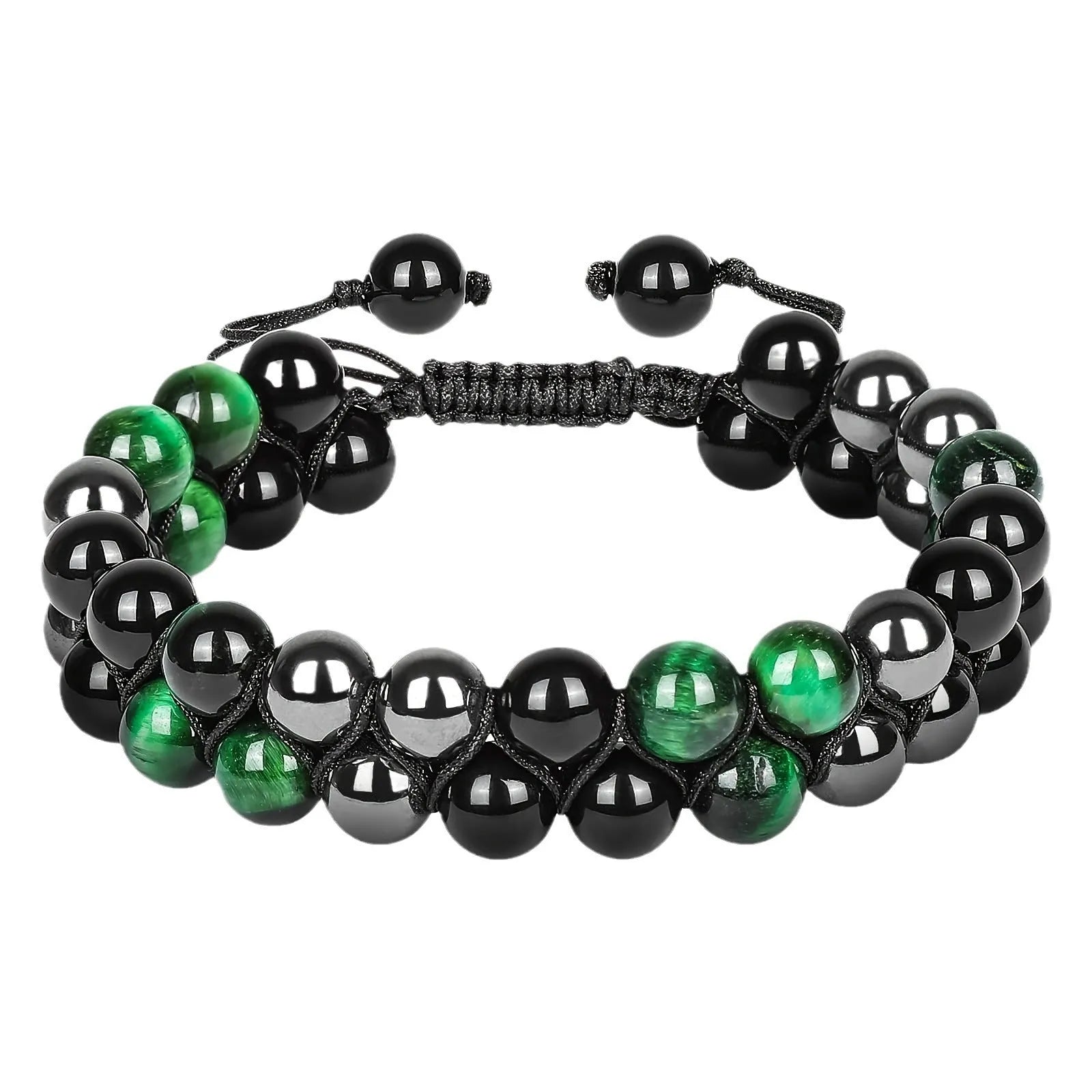 Manually crafted cat's eye bracelet with auspicious elephant elements and alloy construction