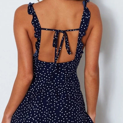 Women's polka-dot strappy summer dress in various colours