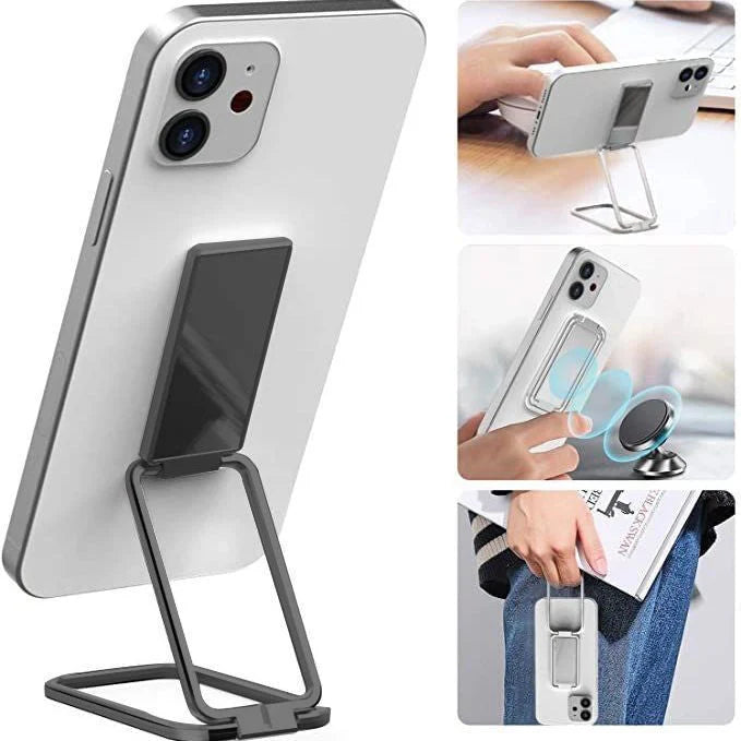 Foldable mobile phone holder in silver, rose gold, black, and gold