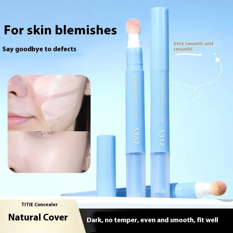 Concealer cream with sponge brush head applicator in three colour options