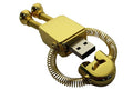 Zinc alloy Springman robot U disk USB flash drive in silver finish, 80x23x14mm, multiple capacities available