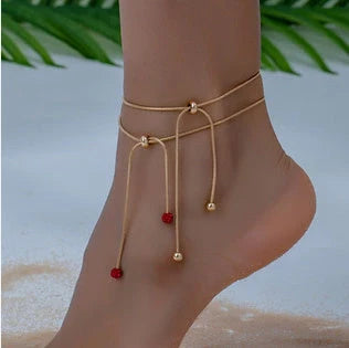 Adjustable 925 silver foot ornament with platinum plating and rhombus shape