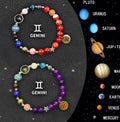 Set of two natural stone beaded bracelets for the twelve Chinese zodiac signs.
